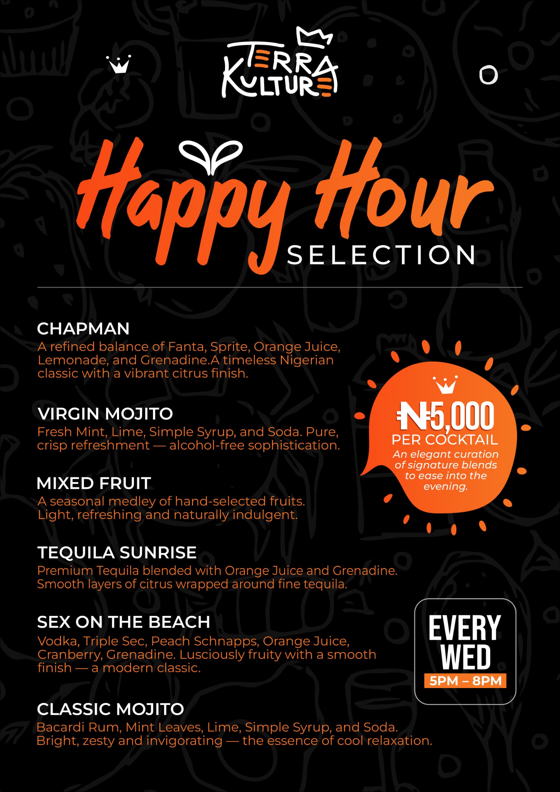Terra Kulture food & experiences Happy Hour